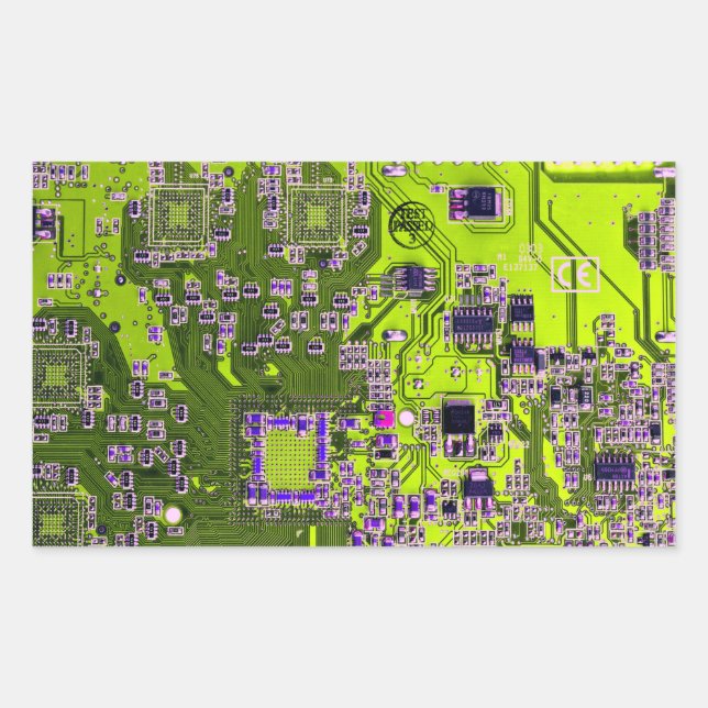 Printed Circuit Assembly PCB Yellow Circuit Board Rectangular Sticker (Front)