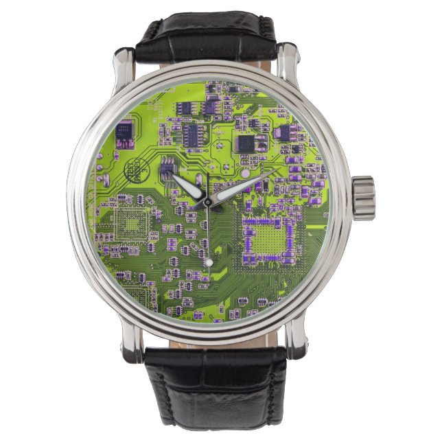 Printed Circuit Assembly PCB Yellow Circuit Board Watch (Front)