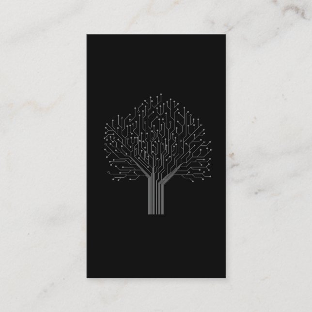 Printed Circuit Board Electrical Lines Tree Business Card (Front)