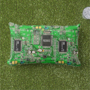 Printed Circuit Board Green PCB Add Your Name Geek Lumbar Cushion