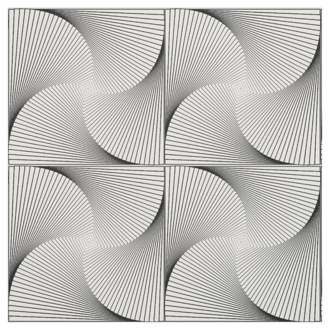Printed Cotton Fabric, Tiled Spiral Pattern Fabric (Swatch)