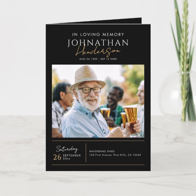 Printed/Download 5-Photo Funeral/Memorial Program (Front)