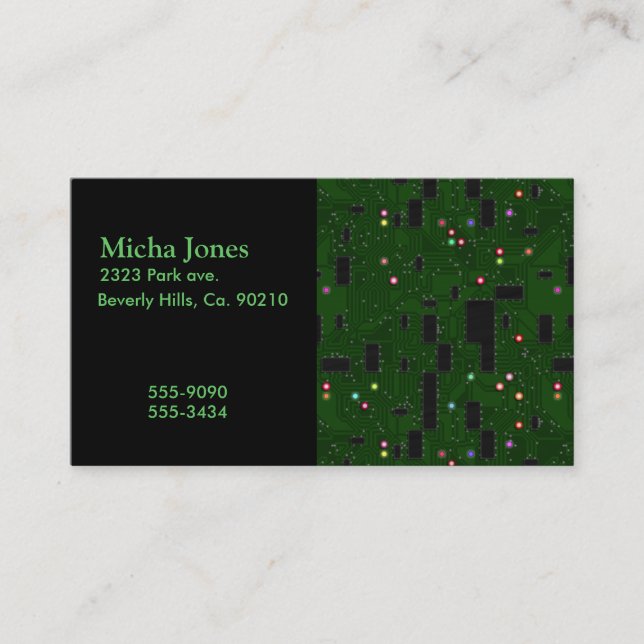 Printed Electronic Circuit Board Business Card (Front)