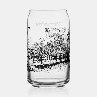 Printed glass can set of 1
