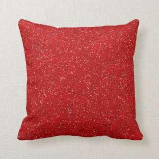 Printed Glitter Jewelled Red Sparkle Stylish Faux Cushion