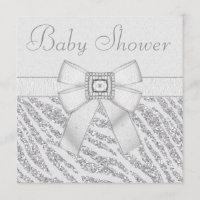 Printed Glitter Zebra Print & Bling Baby Shower