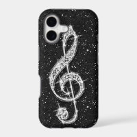 Printed Glitzy Sparkly Diamond Music Note