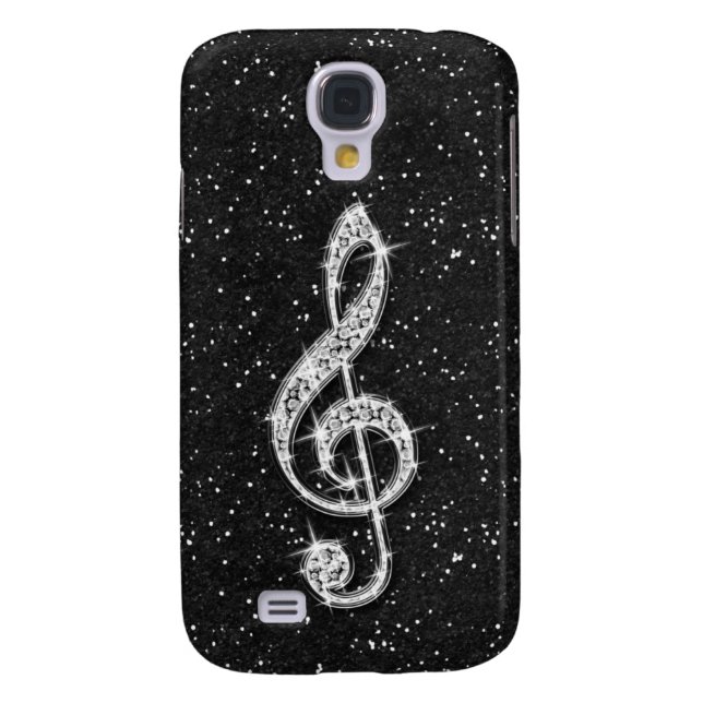 Printed Glitzy Sparkly Diamond Music Note Case-Mate Samsung Galaxy Case (Back)