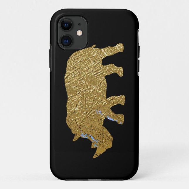 printed gold colour rhino Case-Mate iPhone case (Back)