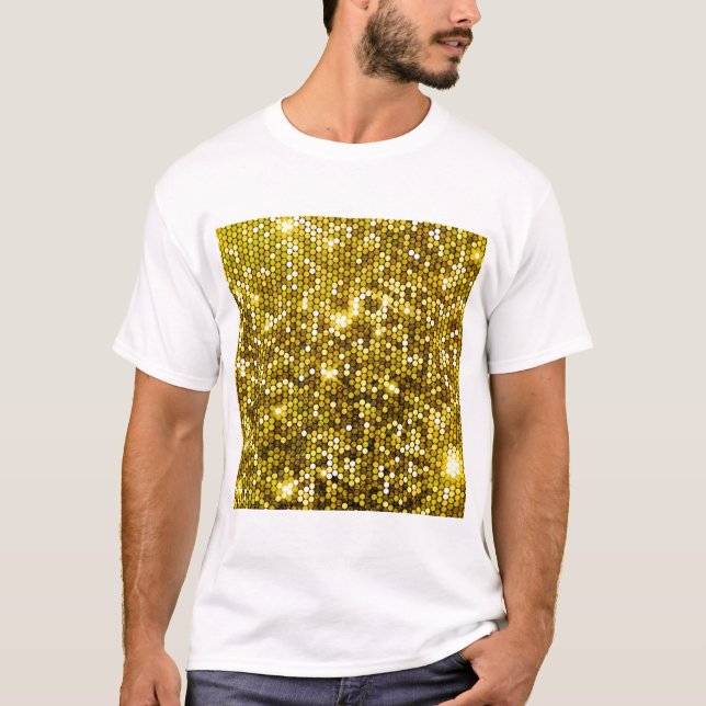 PRINTED GOLDEN WHITE T-SHIRT  (Front)