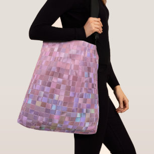 Printed Hologram Pink Mosaic Crossbody Bag