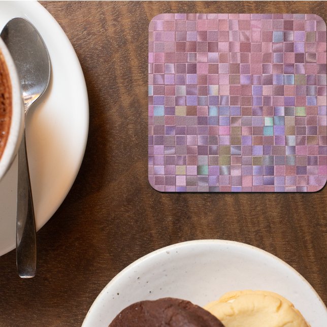 Printed Hologram Pink Mosaic  Stone Coaster (Creator Uploaded)