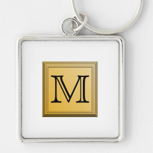 Printed image of a custom monogram design. key ring