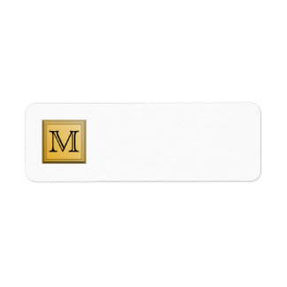 Printed image of a custom monogram design. return address label