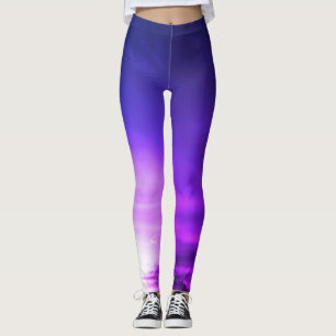 PRINTED LEGGINGS DARK CLOUDS AT SUNSET PURPLE