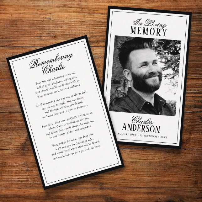 Printed Loving Memory Memorial Prayer Cards (Creator Uploaded)