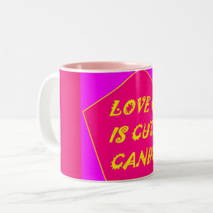 Printed mug dusky pink and banana yellow