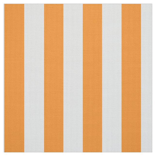 Printed Poplin Fabric, Orange and White Stripes Fabric (Swatch)