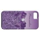 Printed Purple Sequins, Bow & Diamond