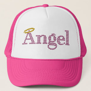 Printed Rhinestone Angel Trucker Hat
