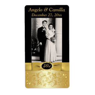 PRINTED RIBBON 30th Anniversary Photo Wine Label