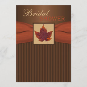 PRINTED RIBBON Autumn Leaf II Bridal Shower Invite