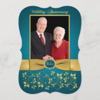 PRINTED RIBBON Fancy Shape 65th Anniversary Invite