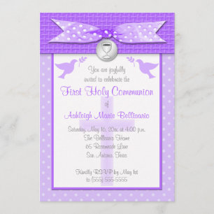 PRINTED RIBBON First Holy Communion Invitation