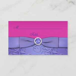 PRINTED RIBBON Fuchsia, Purple Floral Place Card
