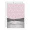 PRINTED RIBBON Grey, Pink Damask Wedding Invite