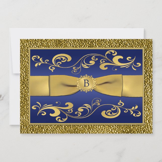 PRINTED RIBBON Scrolls 40th Anniversary Invitation (Front)