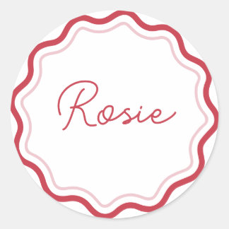 Printed Round Stickers Personalised Curvy Waves