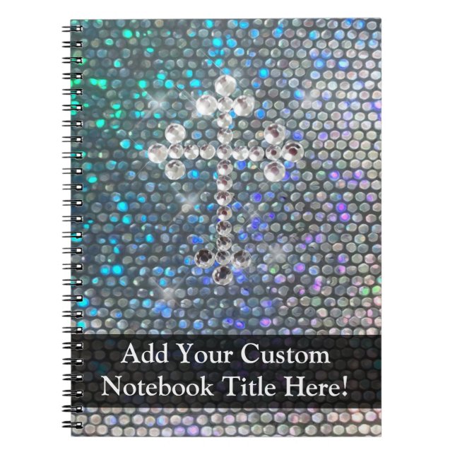 Printed Silver Bling Cross Notebook (Front)