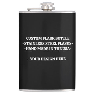 Printed Stainless Steel Flask - Liquor Lover Gift