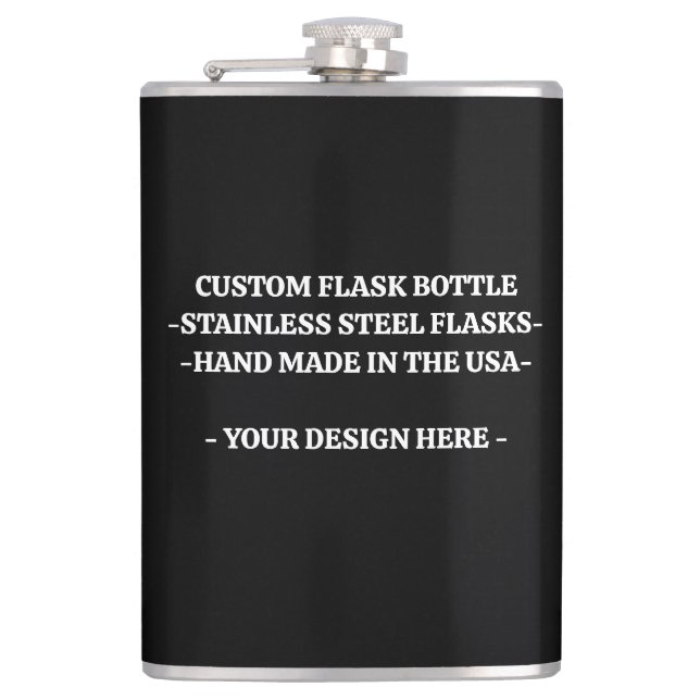 Printed Stainless Steel Flask - Liquor Lover Gift (Front)