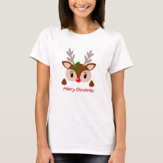 Printed White T-shirt, Christmas theme T-Shirt