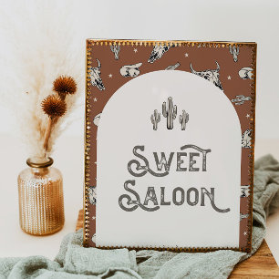 Printed Wild West Sweet Saloon Sign