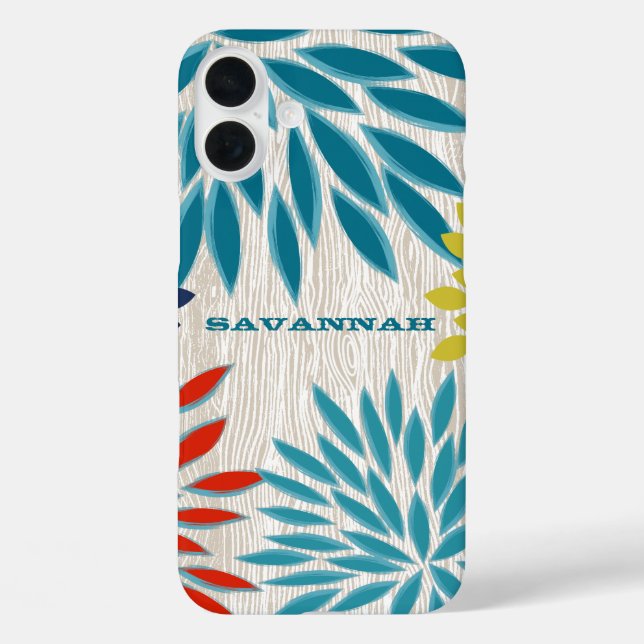 Printed Wood StarBurst Flower Personalised iPhone Case-Mate iPhone Case (Back)