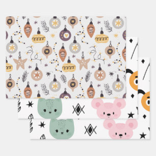 Printed  wrapping paper sheet