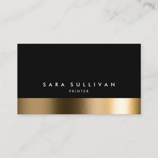 Printer Bold Black Gold Business Card (Front)