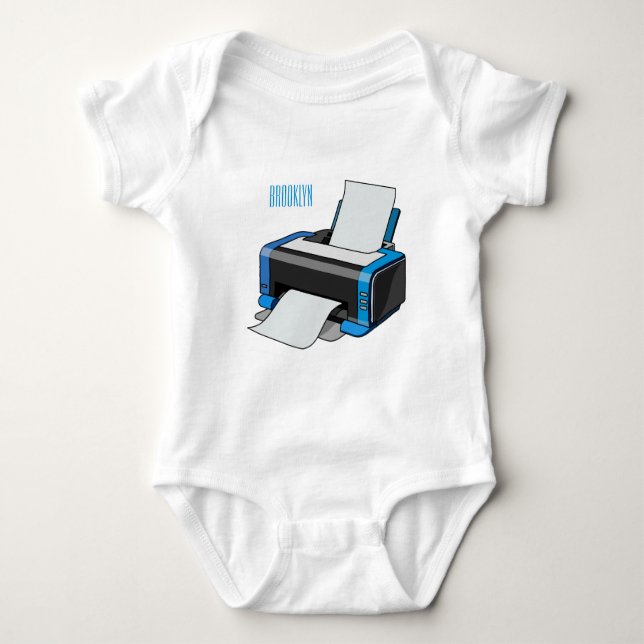 Printer cartoon illustration baby bodysuit (Front)