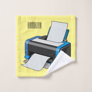Printer cartoon illustration bath towel set