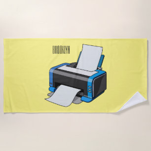 Printer cartoon illustration beach towel