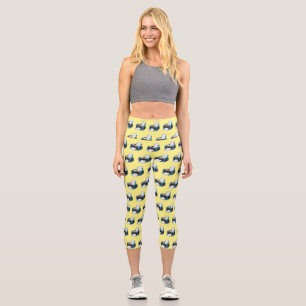 Printer cartoon illustration capri leggings