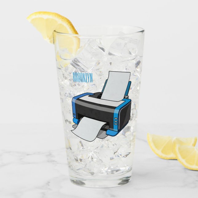 Printer cartoon illustration glass (Front Ice)