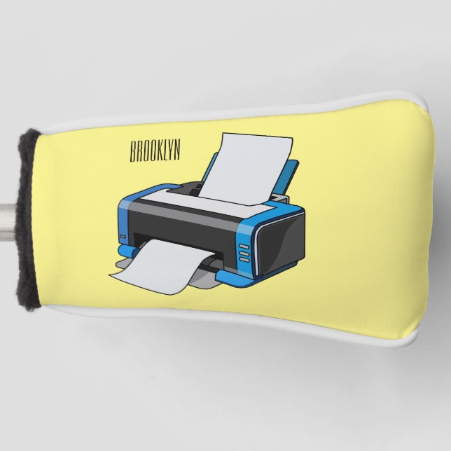 Printer cartoon illustration golf head cover (Front)