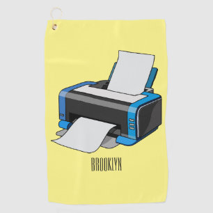 Printer cartoon illustration golf towel