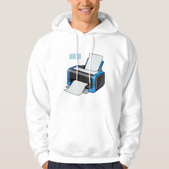 Printer cartoon illustration hoodie (Front)