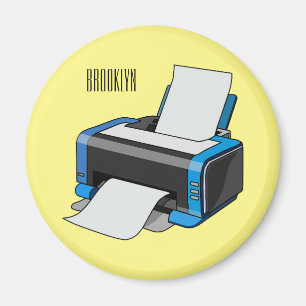Printer cartoon illustration magnet