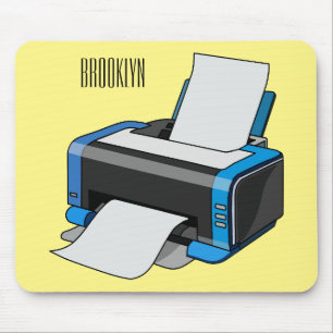 Printer cartoon illustration mouse pad